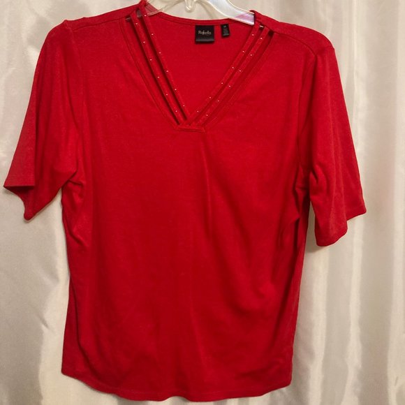 Red Knit Blouse - Picture 1 of 5